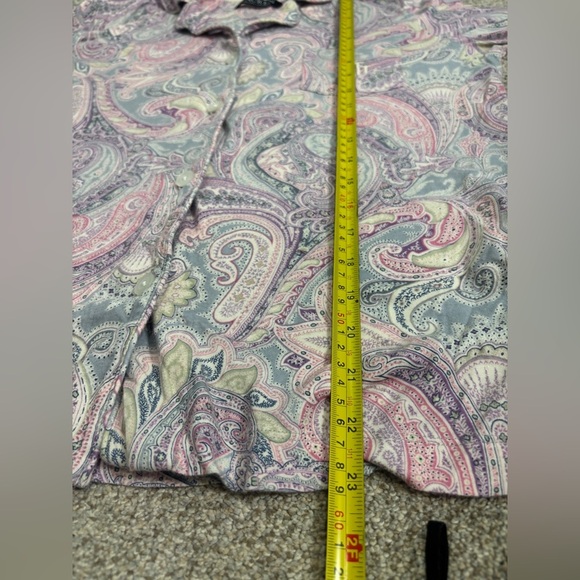 Lauren Ralph Lauren Long Sleeve Paisley Button Down Pajama Set Women’s Small - Picture 6 of 11